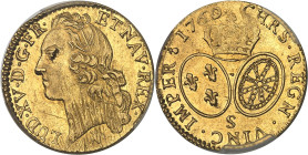 FRANCE / CAPÉTIENS
Louis XV (1715-1774). Louis d’or au bandeau 1760/59, S, Reims.PCGS MS61 (42456728).
Av. LVD. XV. D. G. FR. ET. NAV. REX. Tête à gau...