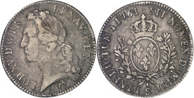 FRANCE / CAPÉTIENS
Louis XV (1715-1774). Écu au bandeau 1761, S, Reims.NGC VF 25 (6633193-047).
Av. LUD. XV. D. G. FR. ET NAV. REX. Tête à gauche du R...