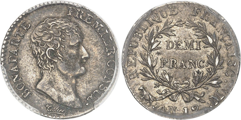 FRANCE
Consulat (1799-1804). Demi-franc Bonaparte An 12 (1803-1804), M, Toulouse...