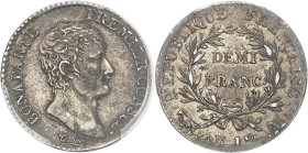 FRANCE
Consulat (1799-1804). Demi-franc Bonaparte An 12 (1803-1804), M, Toulouse.PCGS Genuine Cleaned AU Detail (An 12-MA) (46282742).
Av. BONAPARTE P...