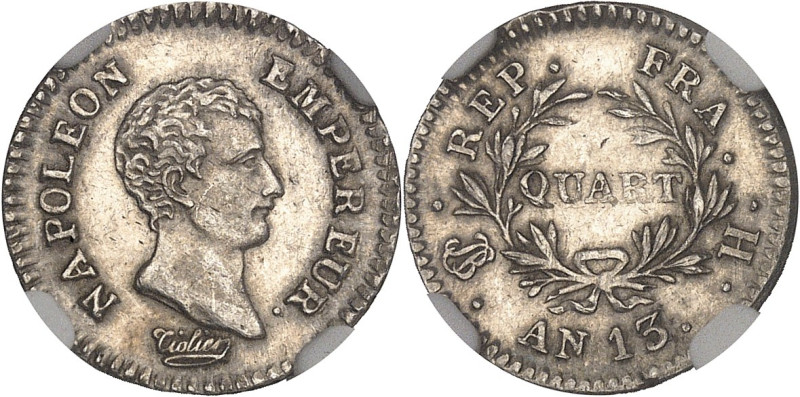 FRANCE
Premier Empire / Napoléon Ier (1804-1814). Quart de franc calendrier révo...