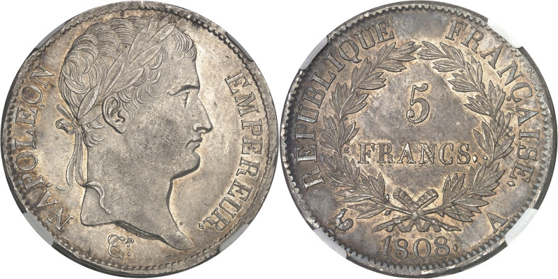 FRANCE
Premier Empire / Napoléon Ier (1804-1814). 5 francs République 1808, A, P...