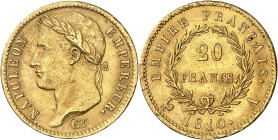 FRANCE
Premier Empire / Napoléon Ier (1804-1814). 20 francs Empire 1810, A, Paris.NGC MS 63 (6635775-009).
Av. NAPOLEON EMPEREUR. Tête laurée à gauc...
