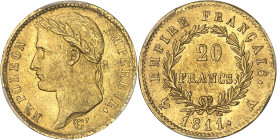 FRANCE
Premier Empire / Napoléon Ier (1804-1814). 20 francs Empire 1811, A, Paris.PCGS MS64 (42197733).
Av. NAPOLEON EMPEREUR. Tête laurée à gauche, s...