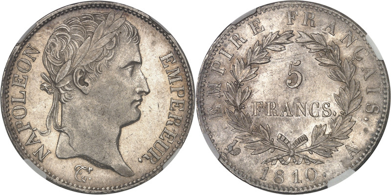 FRANCE
Premier Empire / Napoléon Ier (1804-1814). 5 francs Empire 1810, A, Paris...