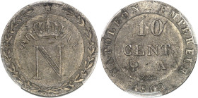 FRANCE
Premier Empire / Napoléon Ier (1804-1814). 10 centimes à l’N couronnée 1809, Paris.PCGS MS64 (45030936).
Av. Au centre : N sous une couronne. B...