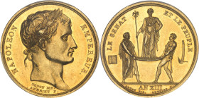 FRANCE
Premier Empire / Napoléon Ier (1804-1814). Médaille d’Or, le sacre de Napoléon Ier, par Denon et Andrieu An XIII (1804), Paris.PCGS SP63 (46152...