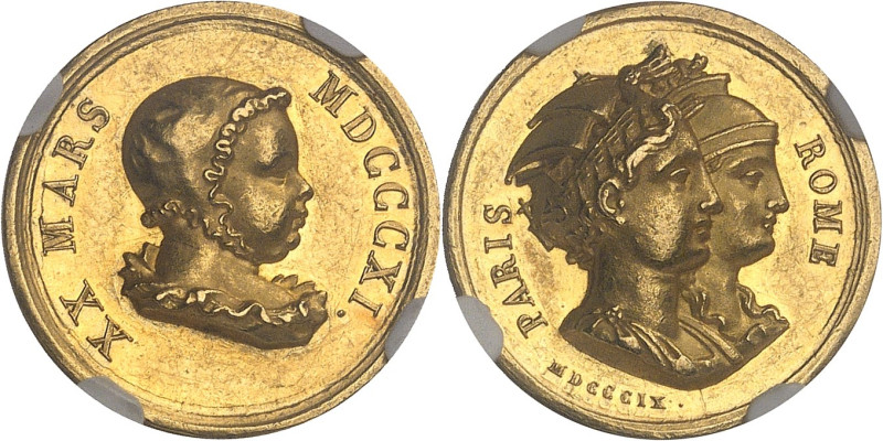 FRANCE
Premier Empire / Napoléon Ier (1804-1814). Médaillette d’Or, naissance du...
