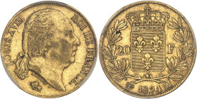 FRANCE
Louis XVIII (1814-1824). 20 francs tête nue 1824, MA, Marseille.PCGS AU53 (44979082).
Av. LOUIS XVIII ROI DE FRANCE. Tête nue de Louis XVIII à ...