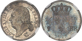 FRANCE
Louis XVIII (1814-1824). 1/4 franc 1817, BB, Strasbourg.NGC MS 64 (6633192-012).
Av. LOUIS XVIII ROI DE FRANCE. Tête nue à gauche, au-dessous s...