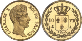 FRANCE
Charles X (1824-1830). Essai de 10 francs Or par Tiolier (non signé) ND (1824), A, Paris.NGC PF 63 ULTRA CAMEO (Maz.889 sic!) (4726225-007).
Av...