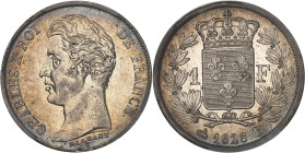 FRANCE
Charles X (1824-1830). 1 franc 1828, B, Rouen.PCGS MS62 (28037126).
Av. CHARLES X ROI DE FRANCE. Tête nue à gauche, au-dessous signature MICHAU...