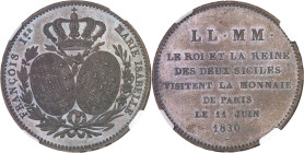 FRANCE
Charles X (1824-1830). Module de 5 francs, visite du roi et de la Reine des Deux-Siciles à la Monnaie de Paris 1830, Paris.NGC MS 64 BN (663087...