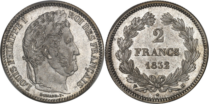 FRANCE
Louis-Philippe Ier (1830-1848). 2 francs 1832, H, La Rochelle.PCGS MS64 (...