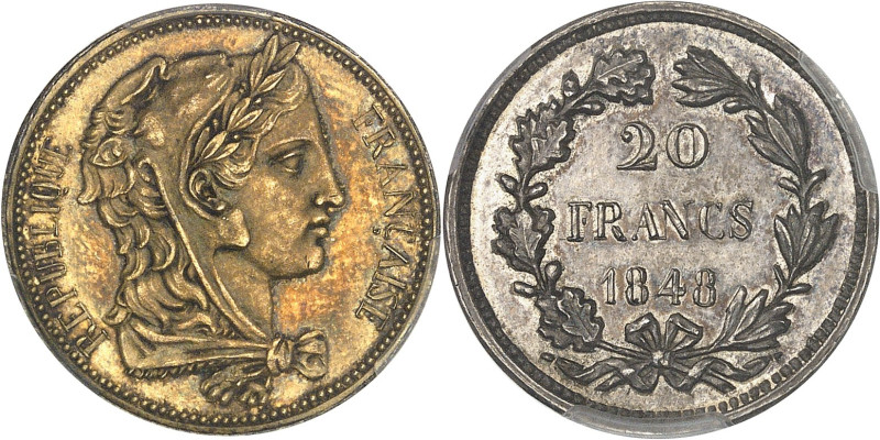 FRANCE
IIe République (1848-1852). Essai de 20 francs, concours de 1848, premier...