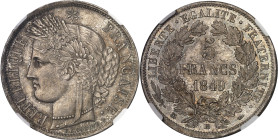 FRANCE
IIe République (1848-1852). 5 francs Cérès 1849, BB, Strasbourg.NGC MS 65 (6633193-014).
Av. RÉPUBLIQUE FRANÇAISE. Tête de la République à gauc...