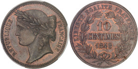FRANCE
IIe République (1848-1852). Essai de 10 centimes, concours de 1848, hors concours par Reynaud 1848, Paris.PCGS SP64BN (45956251).
Av. REPUBLIQU...