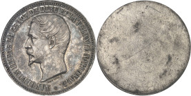 FRANCE
Second Empire / Napoléon III (1852-1870). Épreuve uniface d’avers de 5 francs tête nue par Bouvet ND (1853), Paris.NGC MS 61 (6631356-018).
Av....