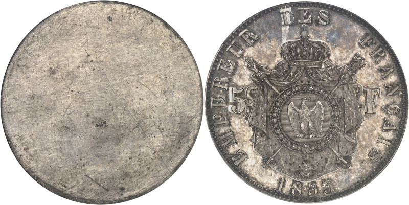 FRANCE
Second Empire / Napoléon III (1852-1870). Épreuve uniface de revers de 5 ...