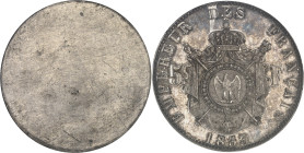 FRANCE
Second Empire / Napoléon III (1852-1870). Épreuve uniface de revers de 5 francs tête nue par Bouvet 1853, Paris.NGC MS 64 (6631356-019).
Av. Un...