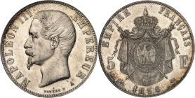 FRANCE
Second Empire / Napoléon III (1852-1870). 5 francs tête nue 1858, A, Paris.NGC MS 62 (1608700-002).
Av. NAPOLEON III EMPEREUR (atelier). Tête n...