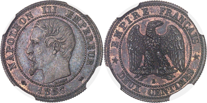 FRANCE
Second Empire / Napoléon III (1852-1870). Piéfort de deux centimes tête n...