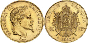 FRANCE
Second Empire / Napoléon III (1852-1870). 100 francs tête laurée 1868, A, Paris.NGC MS 64+ (6635775-042).
Av. NAPOLEON III EMPEREUR. Tête lau...