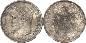 FRANCE
Second Empire / Napoléon III (1852-1870). 2 francs tête laurée 1866, BB, Strasbourg.NGC MS 66 (6633192-024).
Av. NAPOLEON III EMPEREUR (atelier...