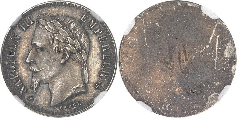 FRANCE
Second Empire / Napoléon III (1852-1870). Essai uniface d’avers de 50 cen...