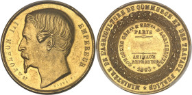 FRANCE
Second Empire / Napoléon III (1852-1870). Médaille d’Or, Concours agricole général et national d’animaux reproducteurs de Paris, par Caqué 1860...
