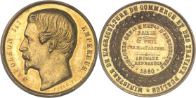 FRANCE
Second Empire / Napoléon III (1852-1870). Médaille d’Or, Concours agricole général et national d’animaux reproducteurs de Paris, par Caqué 1860...