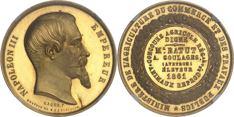 FRANCE
Second Empire / Napoléon III (1852-1870). Médaille d’Or, Concours agricol...