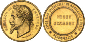 FRANCE
Second Empire / Napoléon III (1852-1870). Médaille d’Or, Exposition Universelle de 1867, au membre de jury Henry Bermont, par Ponscarme 1867, P...