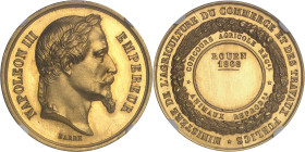 FRANCE
Second Empire / Napoléon III (1852-1870). Médaille d’Or, Concours agricole régional d’animaux reproducteurs de Rouen, par Barre 1868, Paris.NGC...