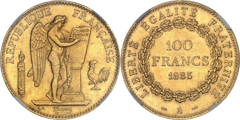 FRANCE
IIIe République (1870-1940). 100 francs Génie 1885, A, Paris.NGC MS 63 (6...