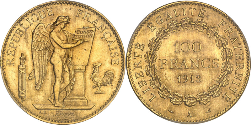 FRANCE
IIIe République (1870-1940). 100 francs Génie 1913, A, Paris.PCGS MS64 (8...
