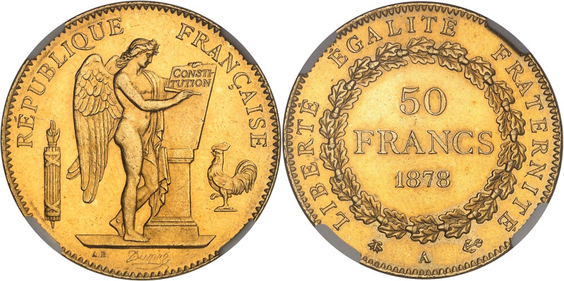 FRANCE
IIIe République (1870-1940). 50 francs Génie 1878, A, Paris.NGC MS 62 (66...