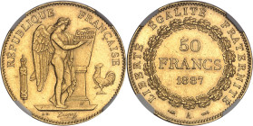 FRANCE
IIIe République (1870-1940). 50 francs Génie 1887, A, Paris.NGC MS 62 (6632268-013).
Av. RÉPUBLIQUE FRANÇAISE. Génie ailé de la République debo...