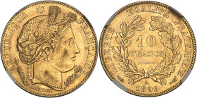 FRANCE
IIIe République (1870-1940). 10 francs Cérès 1899, A, Paris.NGC MS 62 (6633192-046).
Av. RÉPUBLIQUE FRANÇAISE. Tête de la République à droite e...
