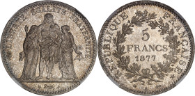 FRANCE
IIIe République (1870-1940). 5 francs Hercule 1877, A, Paris.NGC MS 65+ (5790006-080).
Av. LIBERTÉ ÉGALITÉ FRATERNITÉ. Hercule entre la Liberté...