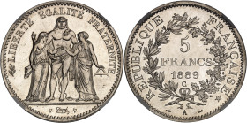 FRANCE
IIIe République (1870-1940). 5 francs Hercule, Flan bruni (PROOF) 1889, A, Paris.NGC PF 60 (5788893-002).
Av. LIBERTÉ ÉGALITÉ FRATERNITÉ. Hercu...