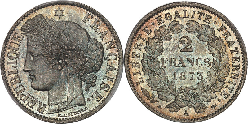 FRANCE
IIIe République (1870-1940). 2 francs Cérès 1873, A, Paris.PCGS MS67 (431...