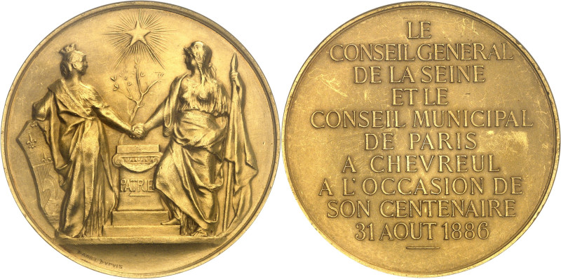 FRANCE
IIIe République (1870-1940). Médaille d’Or, centenaire de M.-E. Chevreul ...