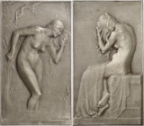 FRANCE
IIIe République (1870-1940). Médaille, le Bain par Abel Lafleur, SAMF n° 7 1907, Paris.
Av. Dans une rivière, une jeune femme nue, penchée à dr...