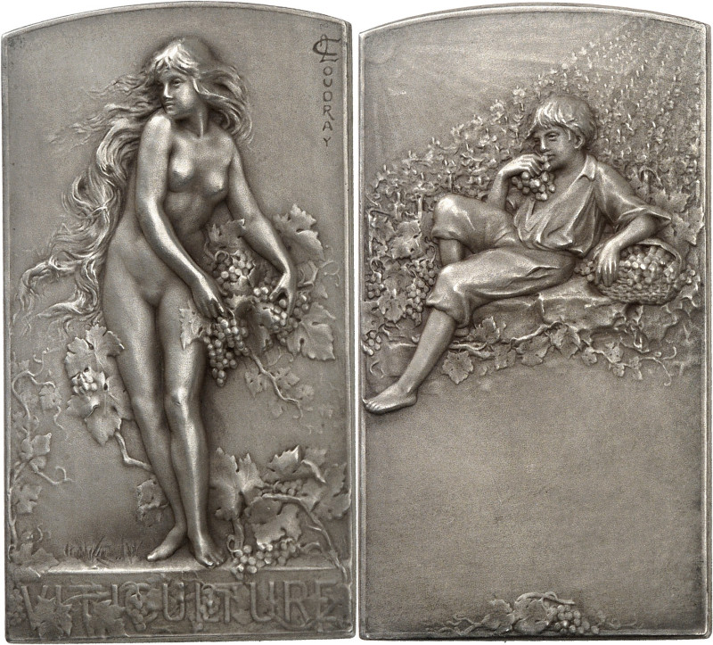 FRANCE
IIIe République (1870-1940). Plaque, la Viticulture, par L. Coudray ND (1...