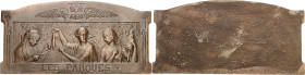 FRANCE
IIIe République (1870-1940). Plaque, fonte de bronze uniface, les Parques, par P. Lenoir ND (c.1911), Paris.
Av. LES PARQUES. Dans un encadreme...