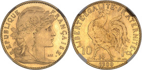 FRANCE
IIIe République (1870-1940). 10 francs Marianne 1900, Paris.NGC MS 66* (6633193-070).
Av. REPUBLIQUE FRANÇAISE. Buste de Marianne à droite, ave...