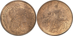 FRANCE
IIIe République (1870-1940). Épreuve définitive de 10 centimes Daniel-Dupuis, non datée ND (1897), Paris.NGC MS 65 RB (6635775-025).
Av. REPU...