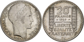 FRANCE
IIIe République (1870-1940). Essai de 20 francs Turin, Frappe spéciale (SP) 1929, Paris.NGC MS 65 (6635775-017).
Av. REPUBLIQUE FRANÇAISE. Tê...