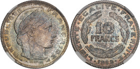 FRANCE
IIIe République (1870-1940). Essai de 10 francs, concours de 1929, par Guzman 1929, Paris.NGC MS 68 (6633193-139).
Av. REPUBLIQUE FRANÇAISE. Tê...
